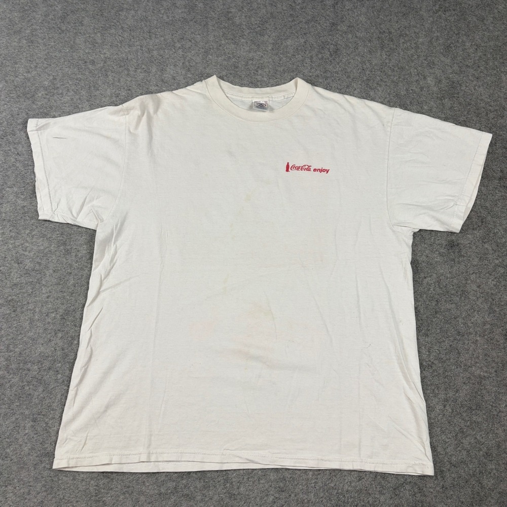 Coca-Cola T-Shirt Mens XL White Vintage 90s Promo Classic Bottle Graphic